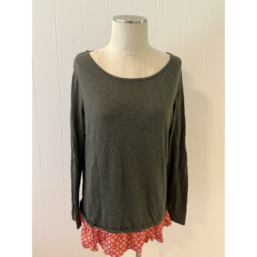 Matilda Jane Women’s Size Large Twist Back Long Sleeve Layered Knit Top